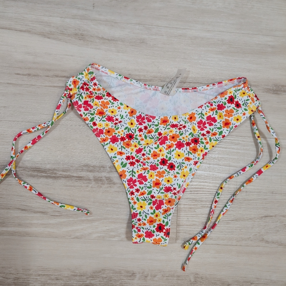 H&M Floral Bikini Bottom - Red and Yellow